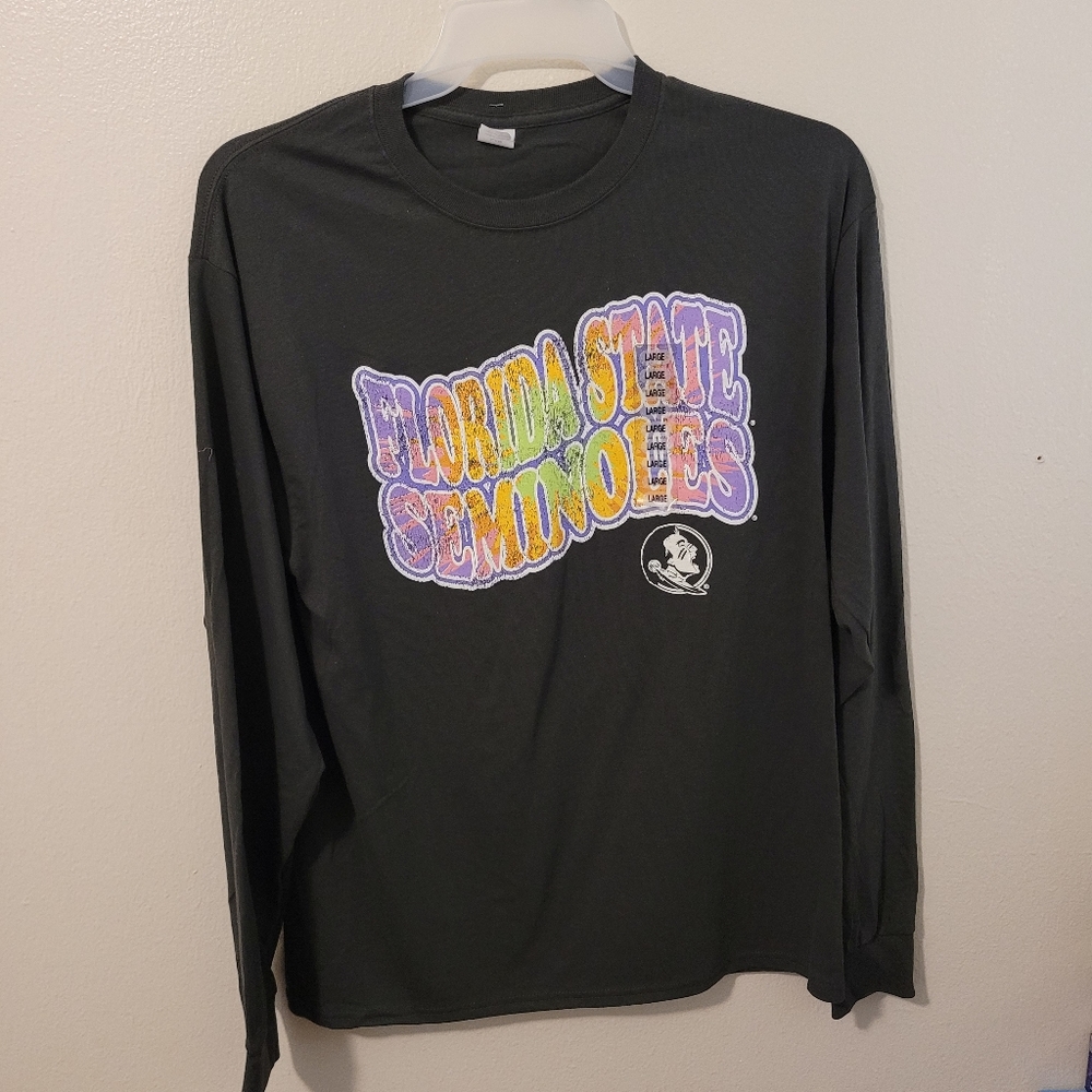 Florida Seminole Gray Long Sleeve Tee Shirt (Large)